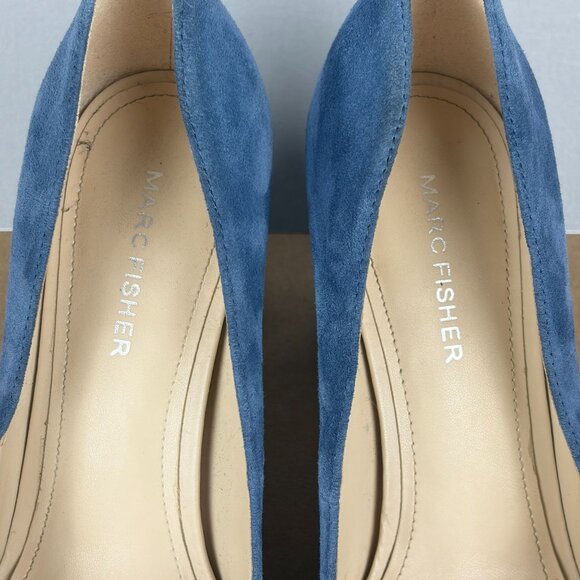 Marc Fisher Viviene Suede Pumps Womens 8.5 Dusty Blue Heels Comfort - Picture 8 of 10